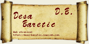Desa Baretić vizit kartica
